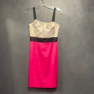 Hot pink cream cocktail, dress, BCBG, max Cleo size 2
